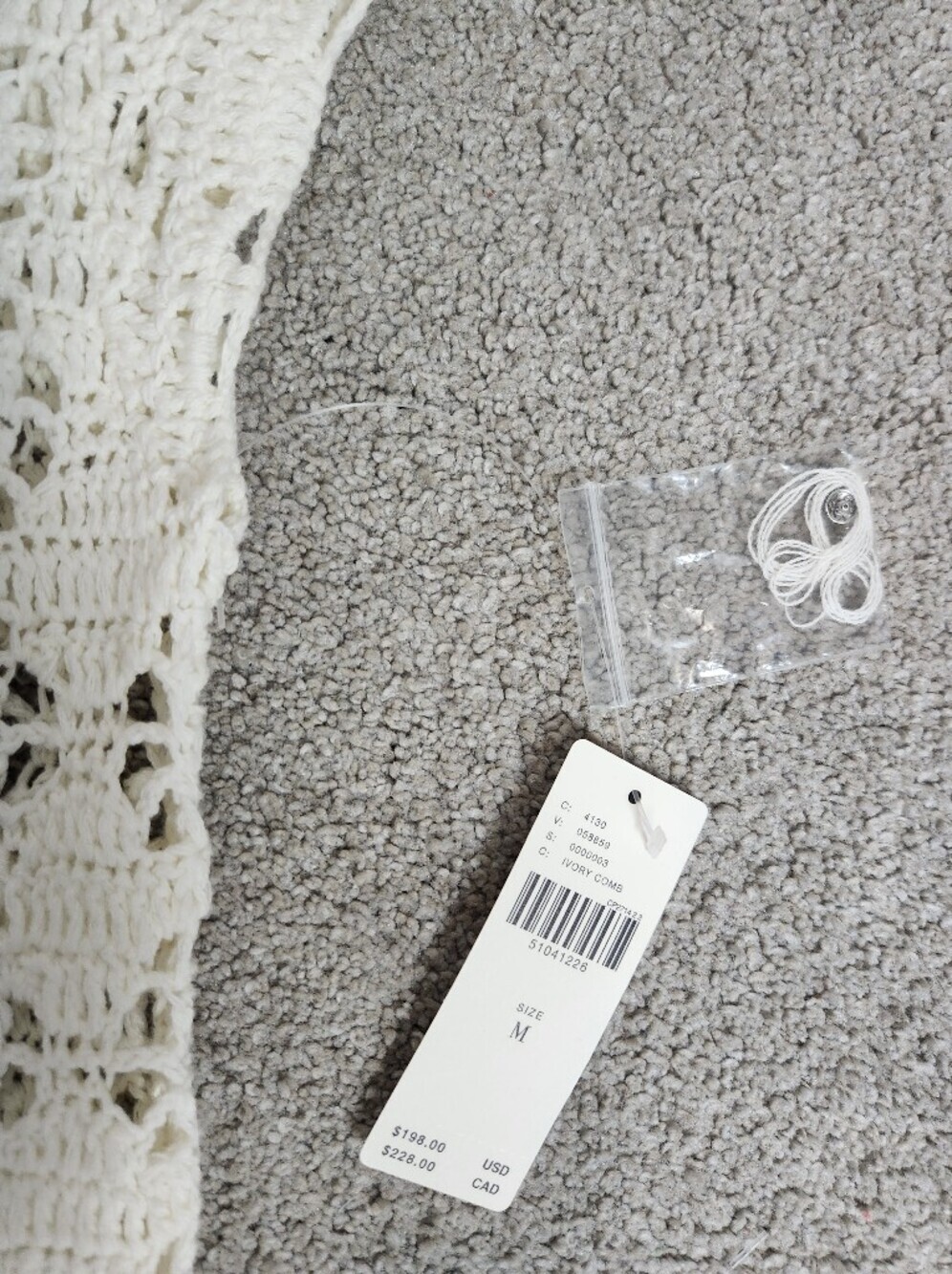 🆕 Anthropologie Britannia Crochet Midi White Summer Dress Sz M Boho Open Knit - Picture 11 of 15